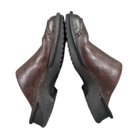 Clarks Shoes Womens 7 Casual Clogs Slip On Leather Brown Retro Classic Comfort - Picture 11 of 13